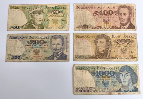 Polen banknoten lot 100 - 5,