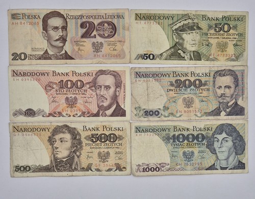 Polen banknoten satz - banknoten, 20