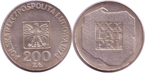 Polen 200 zlotych 1974 silber - 200,