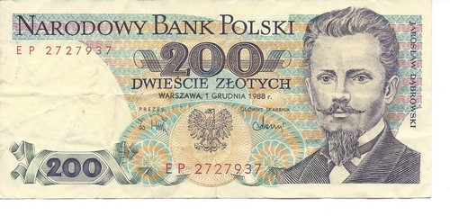 Geldschein banknote polen 200 - geldschein,
