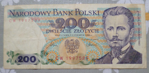 200 zlotych banknote 1986 - banknote,